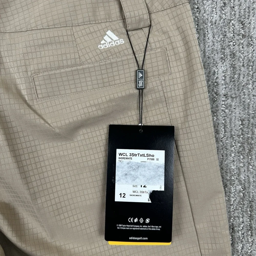 Adidas Womens Sz 12 ClimaLite Golf Breathable Lightweight Capri Pants Beige NWT‎